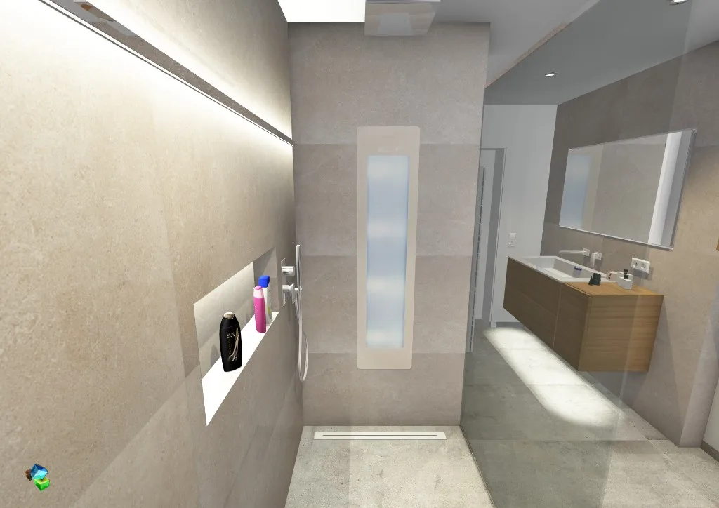 3D-Visualisierung eines geplanten Badezimmers